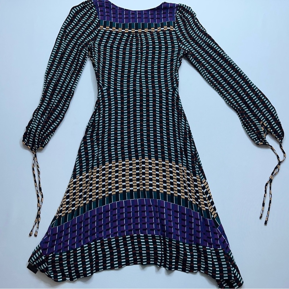 Anthropologie Maeve Long Sleeve A-Line Dress Womens Size 00 Zip Side Viscose - Picture 14 of 16